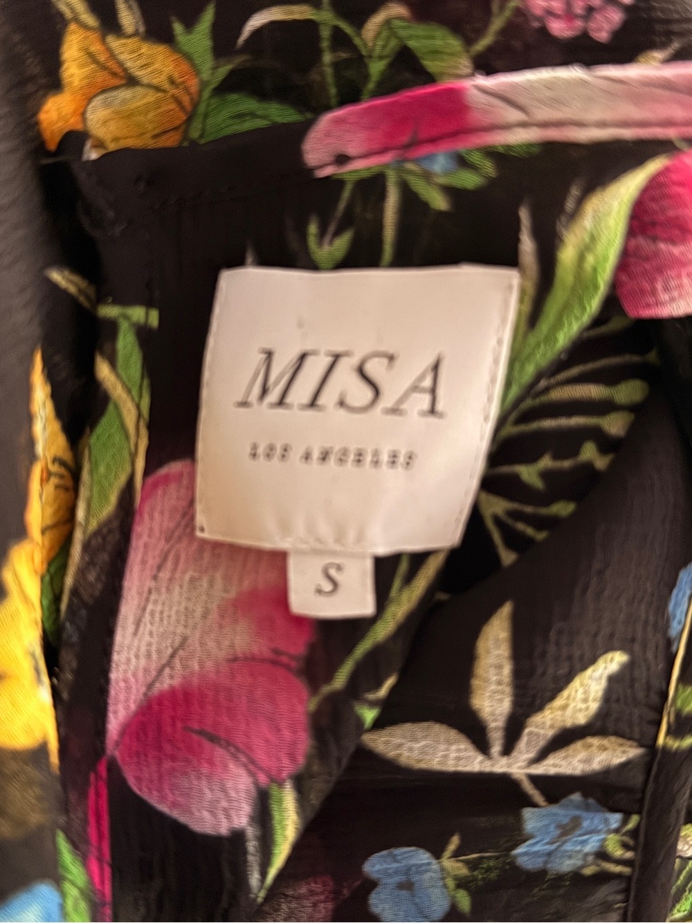 Misa Los Angeles Callae Floral Mini Dress Black Size S $440 SLEEVE porn :) - Picture 8 of 10
